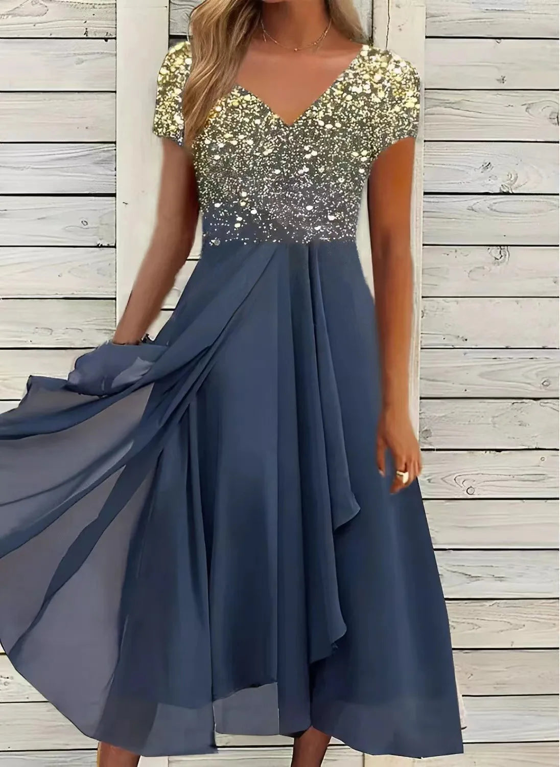 Lunivop  Summer New Women's Dress Urban Casual Fashion Chiffon Splicing