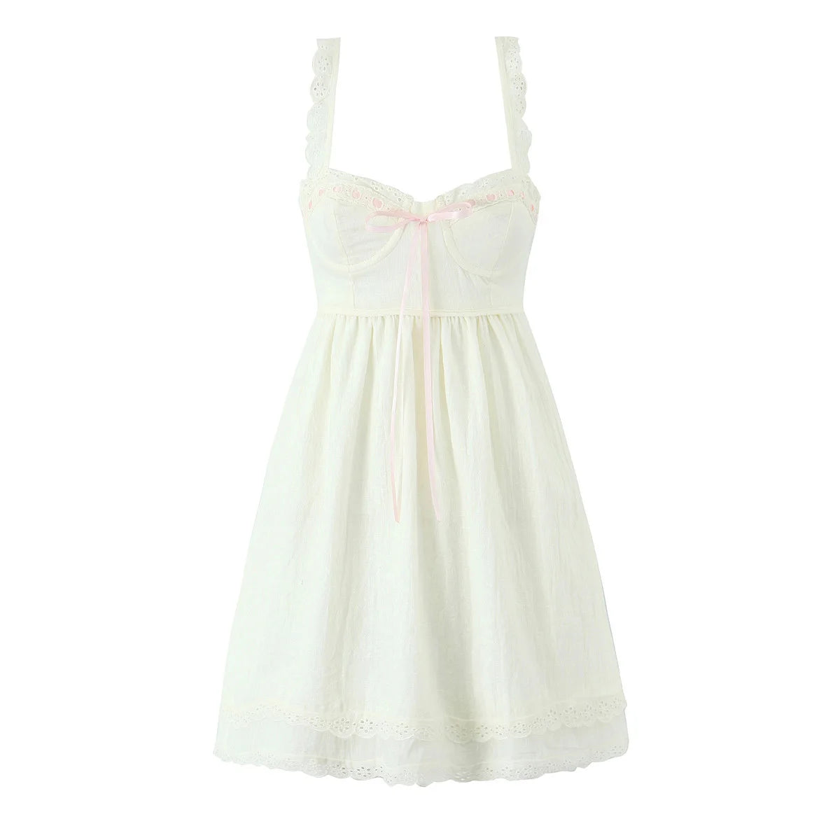 Lunivop  Sexy Backless Lace Up Summer Mini Sling Dress Women High Waist A-line Casual Dresses Holiday Robe