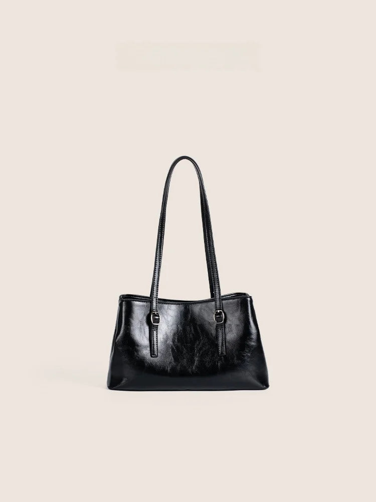 Lunivop   High Quali Oil Wax Leather Tote Bag Large Capaci Commuter Simple oulder Bag Women Autumn Winter Sli Handbag