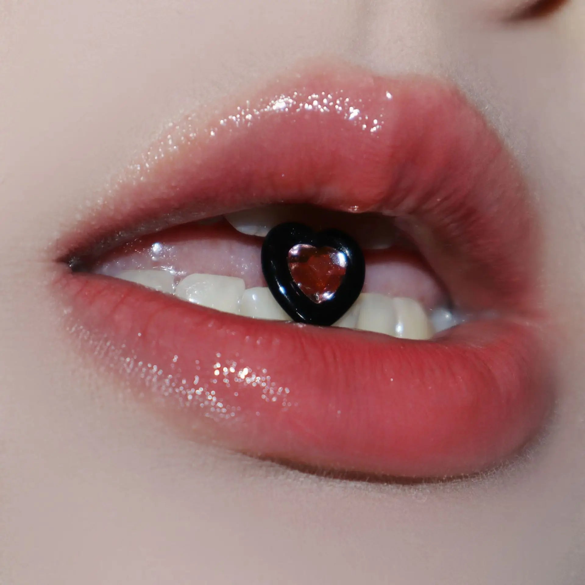 Lunivop Women Love Studs Tongue Piercing Peach Heart Pink Black Barball Lingual Rings Girl Sweet Earrings Stud Piercing Party Jewelry