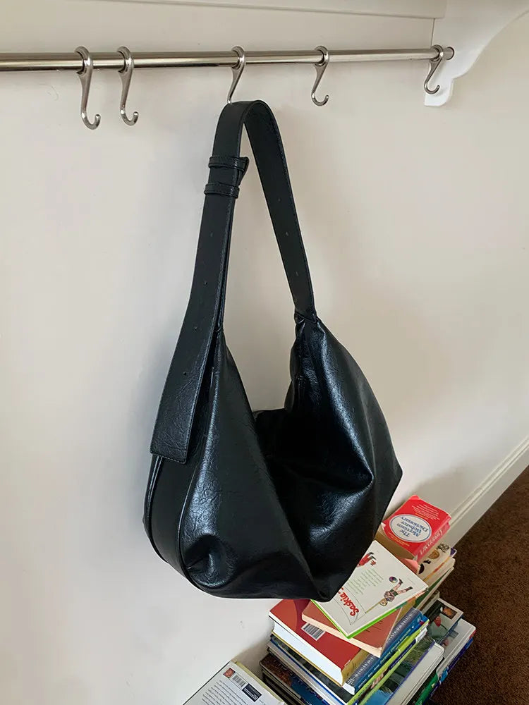 Lunivop  Women's Retro Commuter Casual Single Shoulder Crossbody Tote Bags Soft Leather Large Capacity Hobos Bag