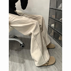 Lunivop  American Front Pocket Floor-Length Jeans Women Autumn Fashion High Street Wide Leg Denim Pant Vintage High Waist Cargo Trousers