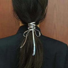Lunivop  Women Alloy Hairpin Hair Crab Ladies Ponytail Punk Hair Clips Hair Claw Sliver Bow Styling Tools Fashion Hair Accessories Gift