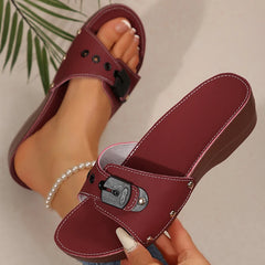 Lunivop  Women's Sandals Luxury Heels Shoes For Summer Woman Sandals Soft Wedges Heeled Sandalias Mujer Sandals Summer Slippers