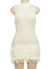Lunivop  Sexy white see through mini summer dress women bodycon club beach party dress woman clothing vacation evening dresses vestidos
