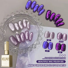 Lunivop  4Pcs 15ML Purple cat eye Nail Gel polish set Semi Permanent Nail Art Soaking UV LED Nail Salon DIY Nail Salon Gel