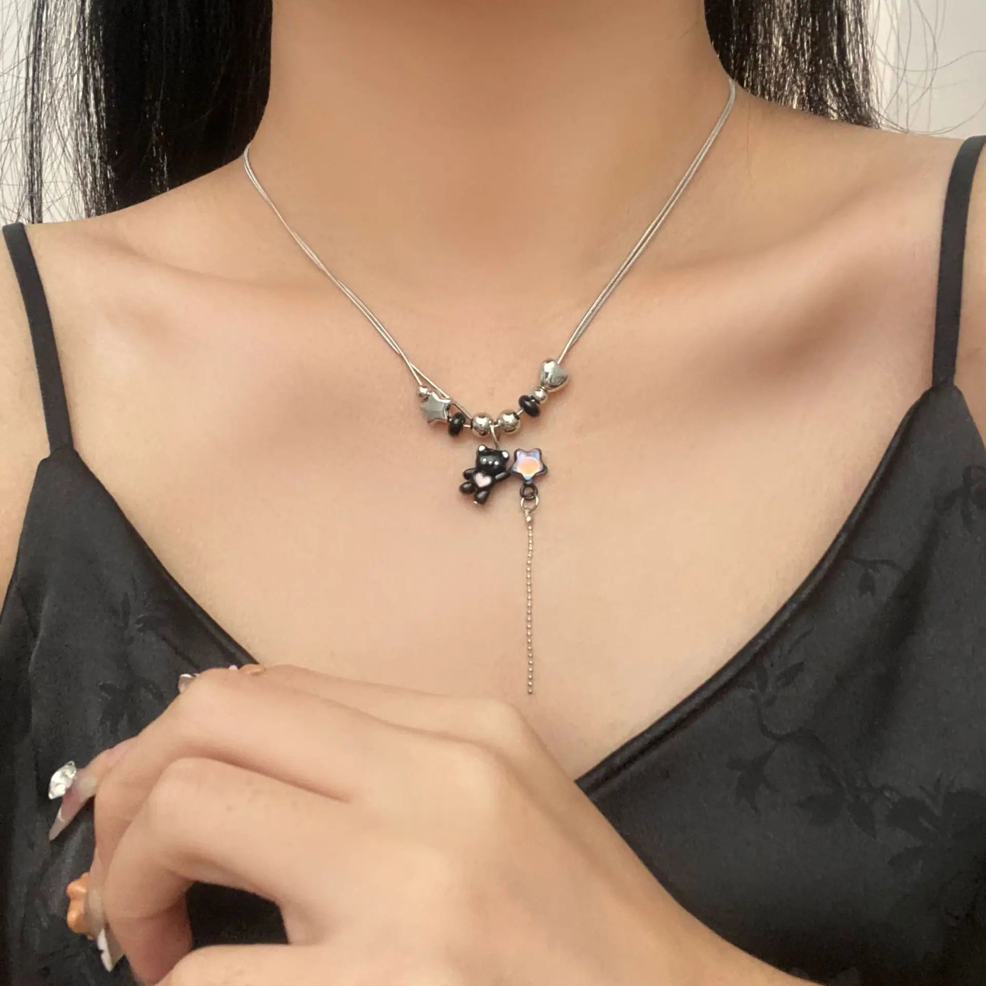 Lunivop Love Bear Star Tassel Necklace