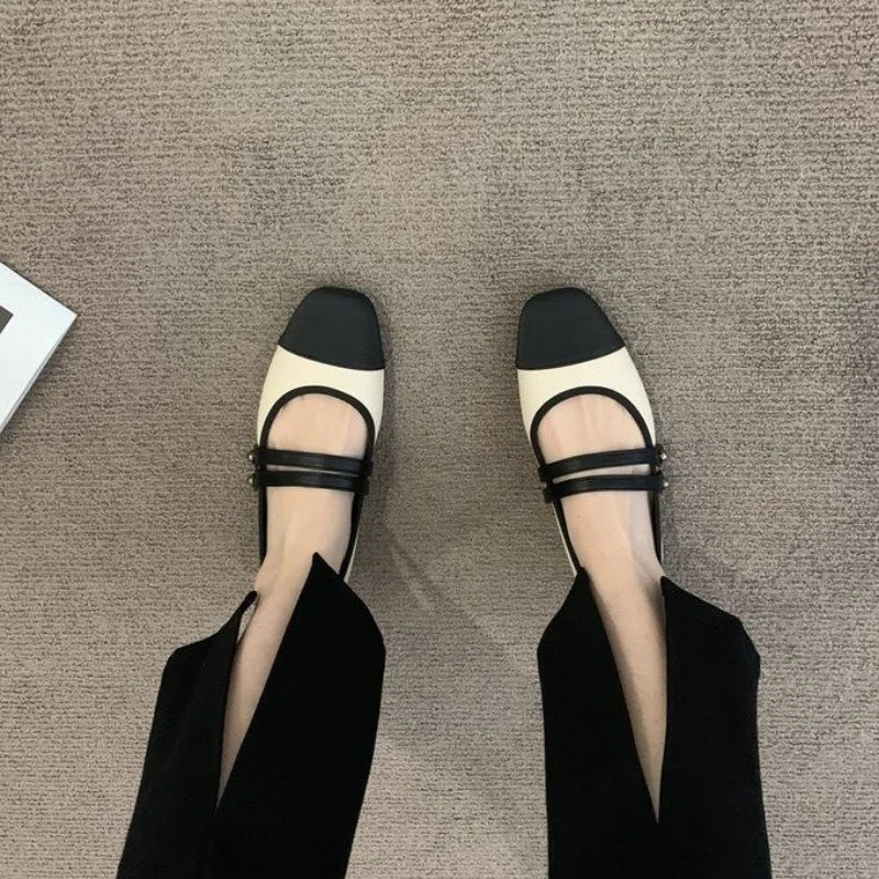 Lunivop New Women Shoes Fashion Korean Style Thin Band Mixed Colors Flat Bottomed Casual Mary Jane Shoes for Women Zapatos De Mujer