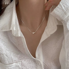 Lunivop New Fashion Pearl Droplet Necklace for Women Minimalist Design String Bead Collarbone Chain Wedding Jewelry Gifts