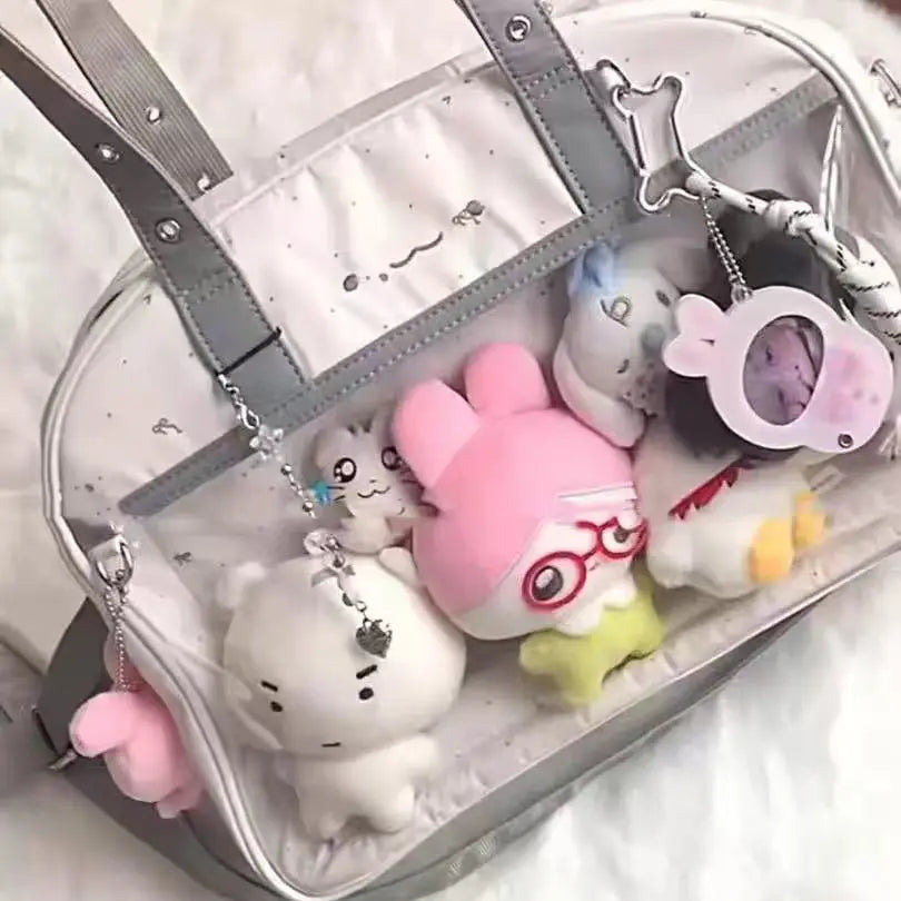 Lunivop  Harajuku White Ita Bag Women Japanese Style Transparent Tote Bag Large Capacity Jk Handbag Female Sweet Cute Shoulder Bags