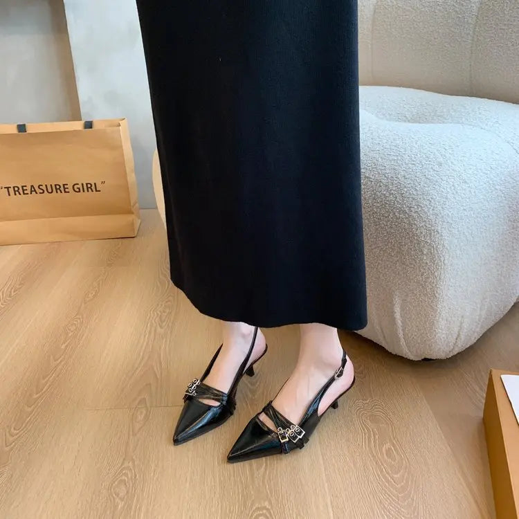Lunivop Pointed Toe Sexy Mid Heels Party Shoes for Women Sandals New Designer Summer Brand Pumps Slingback Casual Shoes Dress Sandals