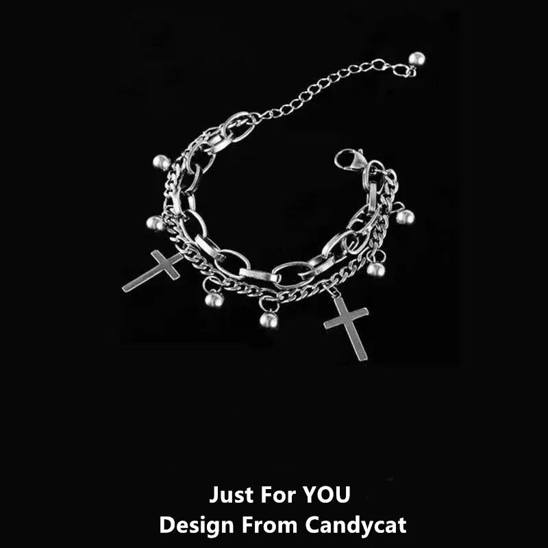 Lunivop Harajuku Sweet Girls Star Charms Bracelets Cute Punk Cool Pentagram Bangles Bracelet for Women Party Club Korean Fashion Jewelry