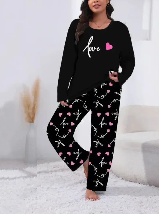 Lunivop  Plus Size 1XL-5XL Fashion Winter Outfit Clothing Sets Flannel Pullover Warm Thicken Little Bear Graphical Round Neck Outfit Sets