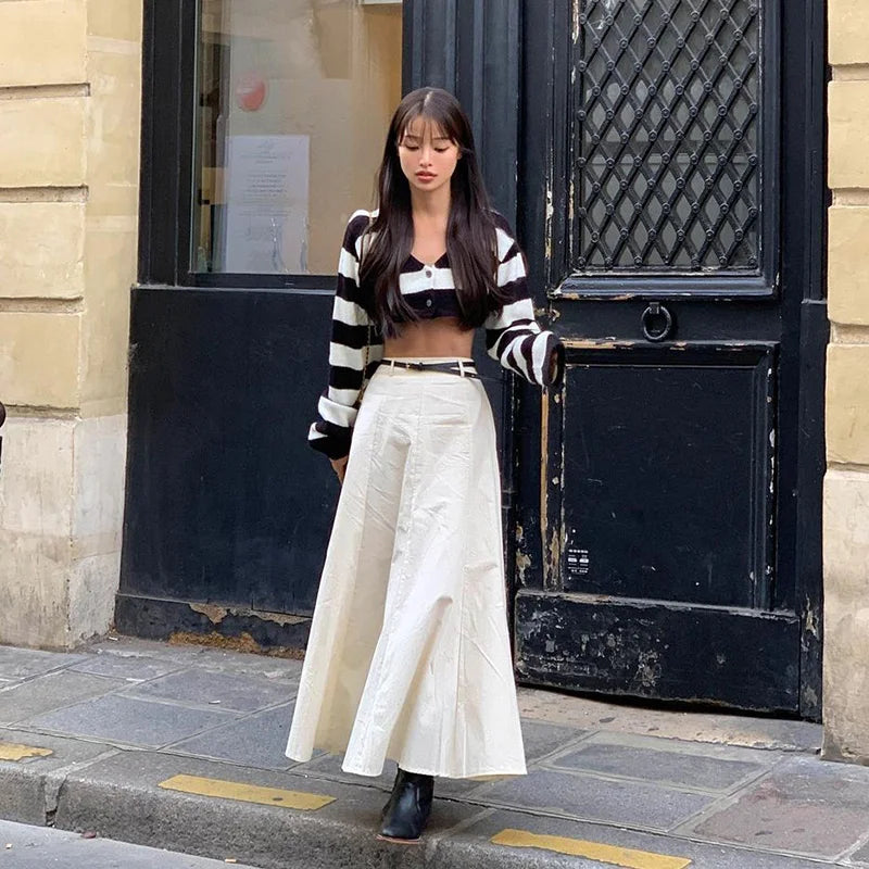 Lunivop Knitting Deep V Button Striped High Waist Long Sleeve Women'S  Tops Y2K Streetwear Wholesale Winter Fashion Clothing