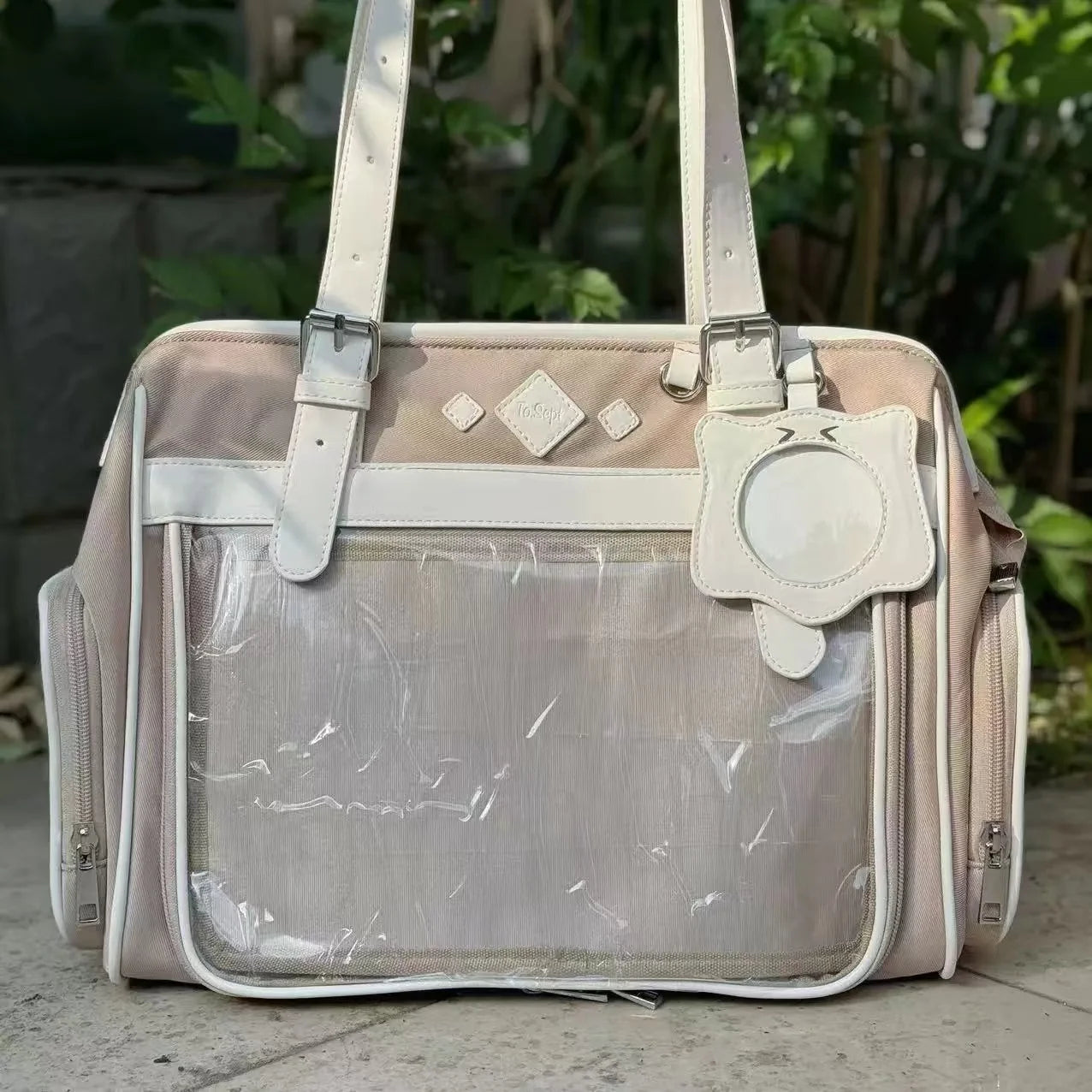Lunivop Japanese Beige Ita Bag Handbag Women Harajuku Aesthetic Transparent Itabag Ladies Large Capacity Shoulder Bags New