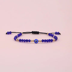 Lunivop New Trendy Simple Evil Eye Solid Color Crystal Beaded Hand Woven Bracelet for Women Men Niche Design Party Jewelry Gifts