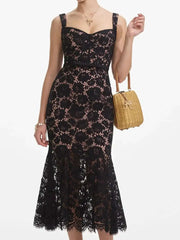 Lunivop  Fashion Sexy Dress Women's Strap Lace Waist Cinching Fishtail Dress Dresses 2025 Summer New Tide
