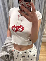 Lunivop Letter Print Tops Summer Girl Tops Grunge Crop Top Streetwear Harajuku Cute Short Sleeve T-shirts Aesthetic 2000s Y2K Clothes
