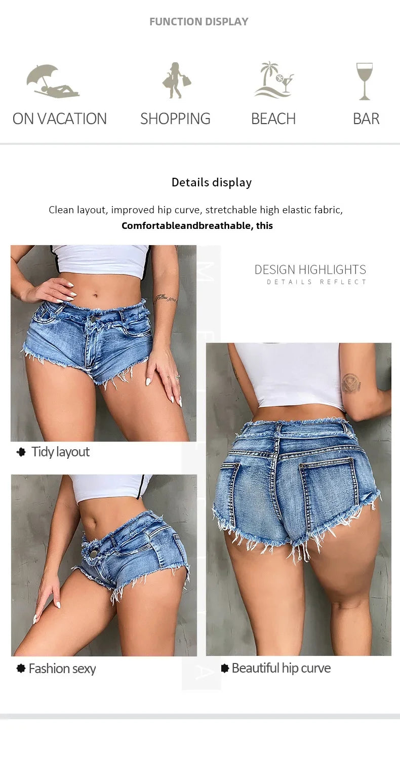 Lunivop New Summer Fashion Women's Denim Shorts European Style Stretch Ripped Style Wish Explosive Popular Shorts