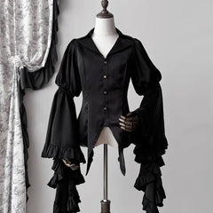 Lunivop  Japanese Vintage Elegant Lolita Shirt Women Victorian Gothic Flare Sleeve Blouses Female Y2k Aesthetic Casual Retro Tops Blusas