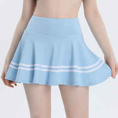 Lunivop  Fake Two-piece Sports Pleated Skirt Fitness Running Badminton High-waist Yoga Pants Quick Dry