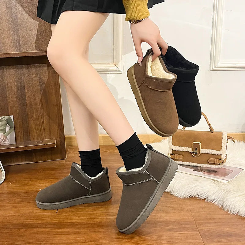 Lunivop New Classic Thickened Fluff Women's Snow Boots Comfort Warm Ankle Boots Women Autumn Winter Ladies Chunky Botas De Mujer