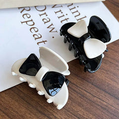 Lunivop  Korean Black Bowkont Hair Claw For Women Minimalist Shark Clip Back Head Hair Clip Daily Party Cute Hair Accessories