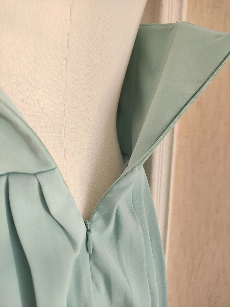 Lunivop Spring And Summer New Delicate Light Blue Strapless Pleated Women Dress Sweet Style Charming Dresses Female