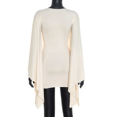 Lunivop  Elegant Bodycon Mini Dress Fashion Autumn Women Solid O Neck Batwing Long Sleeve Slim Party Clubwear Casual Streetwear Vestidos