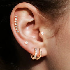 Lunivop  5-Piece Multi-Position Fashion Piercing Stud Set, Zircon Cartilage Lobe Decorative Earrings, Women's Trendy Body Jewelry Collect