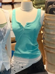 Lunivop  Ribbed Button Tank Tops Women Summer Casual Streetwear Slim Cotton Sleeveless Vests Female Vintage Simple Basic Vest Y2K