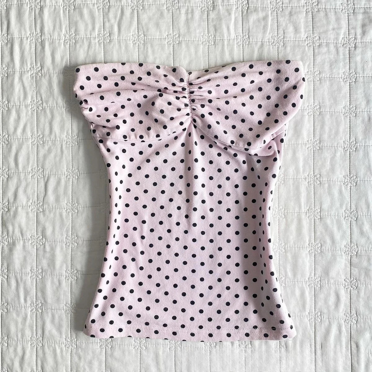 Lunivop  New Sweet Polka Dot Slim Waist Tanks Strapless Fresh All-match Sleeveless Camis Short Y2K Minority Punk Style Soft Tees
