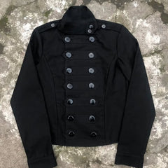 Lunivop  Y2K Women's Clothes Black Stand Collar Double Breasted Jacket Long Sleeve Slim Cropped Coat Women Outwear Retro Casual Aesthetic