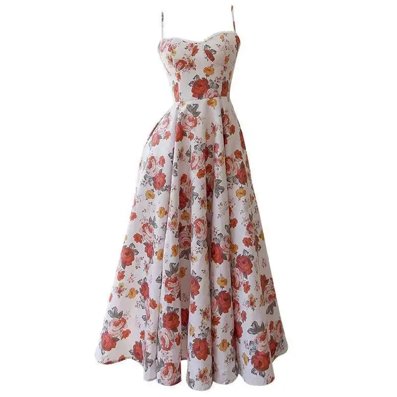 Lunivop  2025 Spring And Summer New Large Floral Print Romantic Women Dress Fitted Bodice Sleeveless Elegant Dresses Female