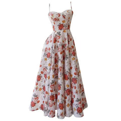 Lunivop  2025 Spring And Summer New Large Floral Print Romantic Women Dress Fitted Bodice Sleeveless Elegant Dresses Female