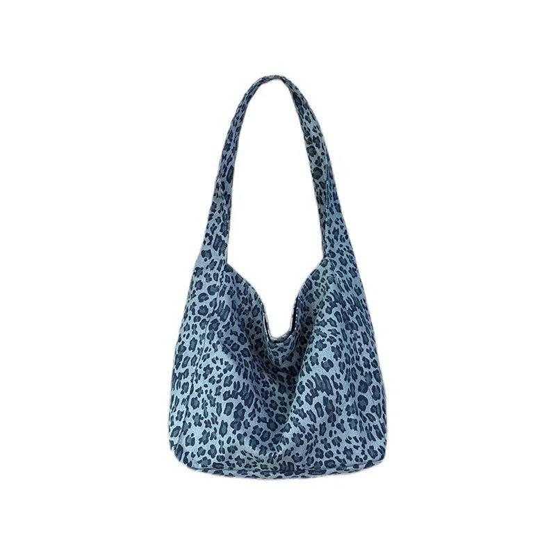 Lunivop  Women Versatile Shoulder Large Capacity Underarm Bags Korean Ins Sweet Cool Leopard Canvas Bag New