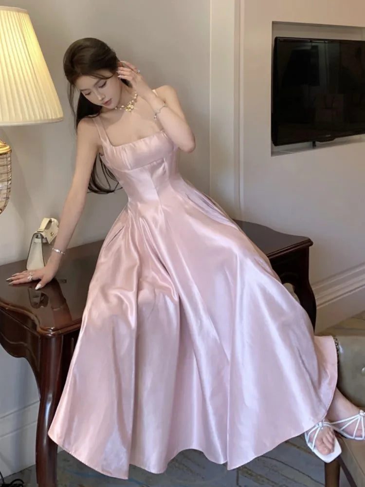 Lunivop  Elegant Princess Womens Dresses Sleeveless Square Collar Wedding Evening Party Dress Fashion A-Line Vestidos Female Clothes New