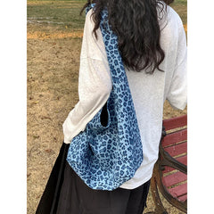 Lunivop  Women Versatile Shoulder Large Capacity Underarm Bags Korean Ins Sweet Cool Leopard Canvas Bag New