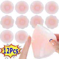 Lunivop Women Breast Petals Invisible Petal Strong Adhesive Strapless Stick on Bra Female Reusable Silicone Breast Stickers Nipple Cover