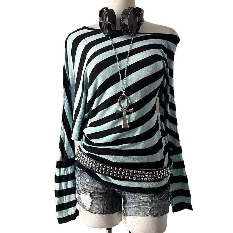 Lunivop  Striped Sweater Women Oversized Loose Fit Long Sleeve Round Neck Knit Pullover Casual Lazy Style Soft Comfortable Spring Fall