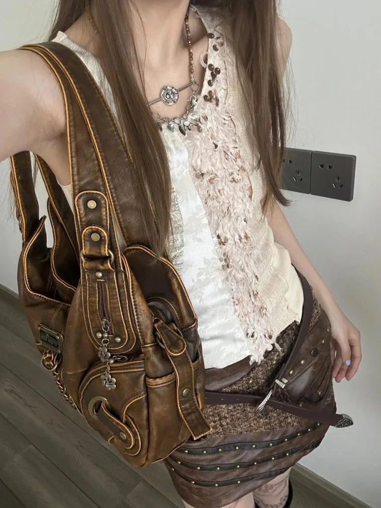 Lunivop  Heavy Vintage Patchwork All-match Vest for Women 2025 Summer New Slim Waist Tank Top Y2k Fashion Street Sleeveless Tops Mujer