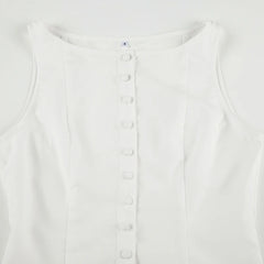 Lunivop  Commuter irt Dr Women's Slim Fit Svel oulder Bared A-Line Vest Dr High Waist Pure Color Summer Faion