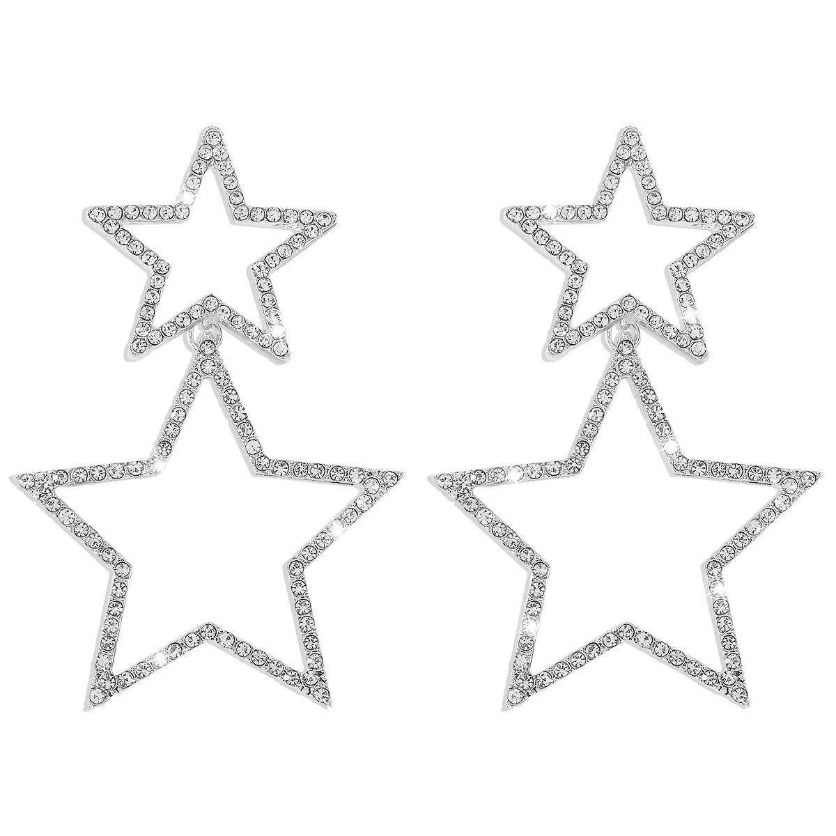 Lunivop New Fashion Rhinestone Big Star Dangle Stud Earrings for women Personality Trendy Temperament Earrings Party Jewelry Gift