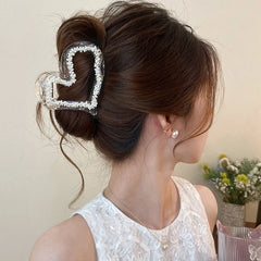 Lunivop  New Imitation Pearl Beads Star Hair Claw for Women Elegant Love Hair Clip Shark Claw Clamp Hairpin Hair Headwear Accessory