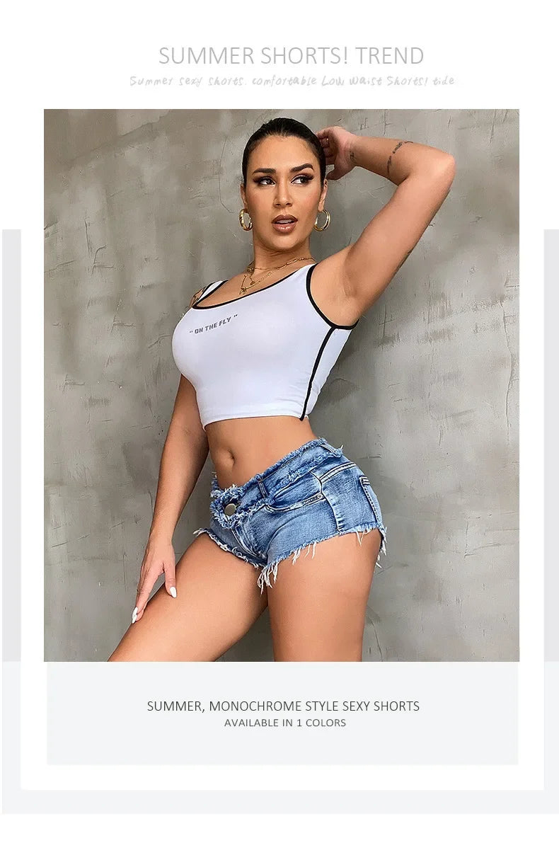 Lunivop New Summer Fashion Women's Denim Shorts European Style Stretch Ripped Style Wish Explosive Popular Shorts