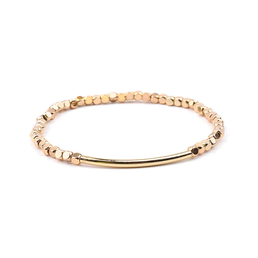 Lunivop 1Pcs Trendy Simple Crystal Beaded Bracelet for Women Elastic Adjustable Charm Bracelet Sweet Elegant Beach Party Jewelry Gifts