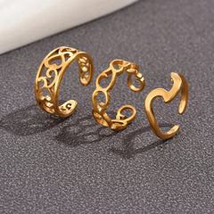 Lunivop  3PC Filled Toe Rings Set for Women 14K Gold Plating Adjustable Simple  Stainless Steel Spray Eagle Ring Summer Beach Jewelry