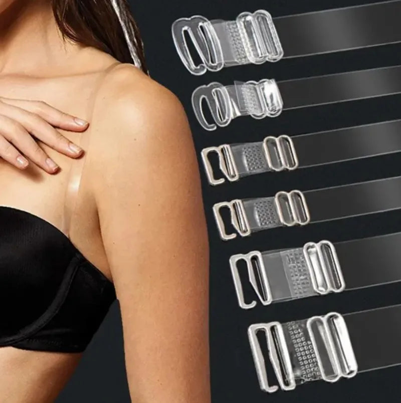 Lunivop 1/3Pairs Invisible Bra Straps Metal Buckle Invisible Detachable Adjustable Shoulder Straps Elastic Silicone Bra Belt Accessories