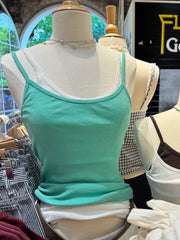 Lunivop  Mint blue Ribbed Slim Tank Tops Women Summer Vintage Cotton Casual Streetwear Sleeveless Vests Sweet Simple All-match Camisole