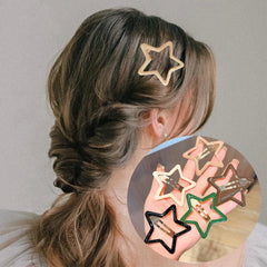 Lunivop  5 Pcs Hollowed Pink Star Hair Clips Star Snap Hairpins Sweet Headpiece Hair Barrettes Hair Accessories for Girls Dropship
